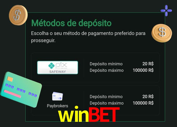O cassino winbet oferece uma grande variedade de métodos de pagamento